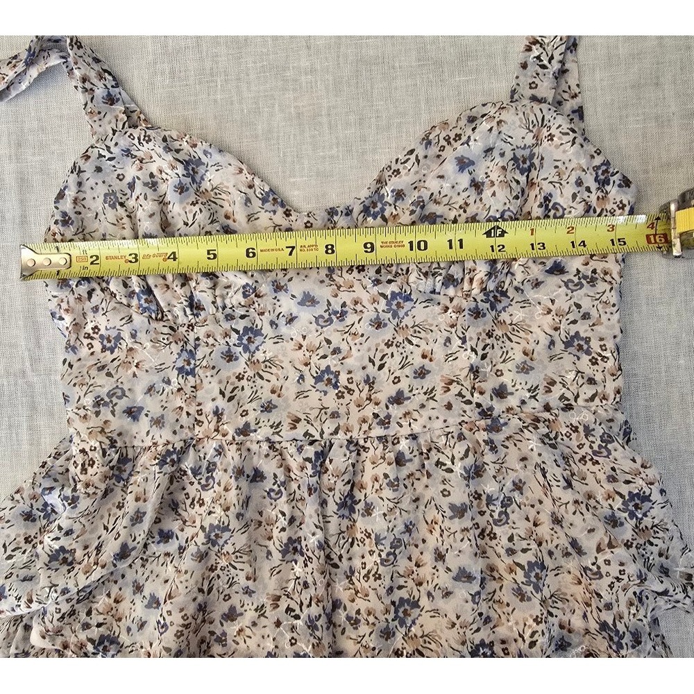 Altar'd State Womens Ellisha Maxi Dress Blue Floral Tiered Boho Cottagecore Sz M - Picture 4 of 4
